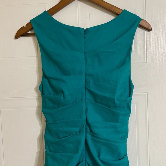 Nicole Miller Bodycon Ruched Aquamarine Dress - Picture 6 of 12